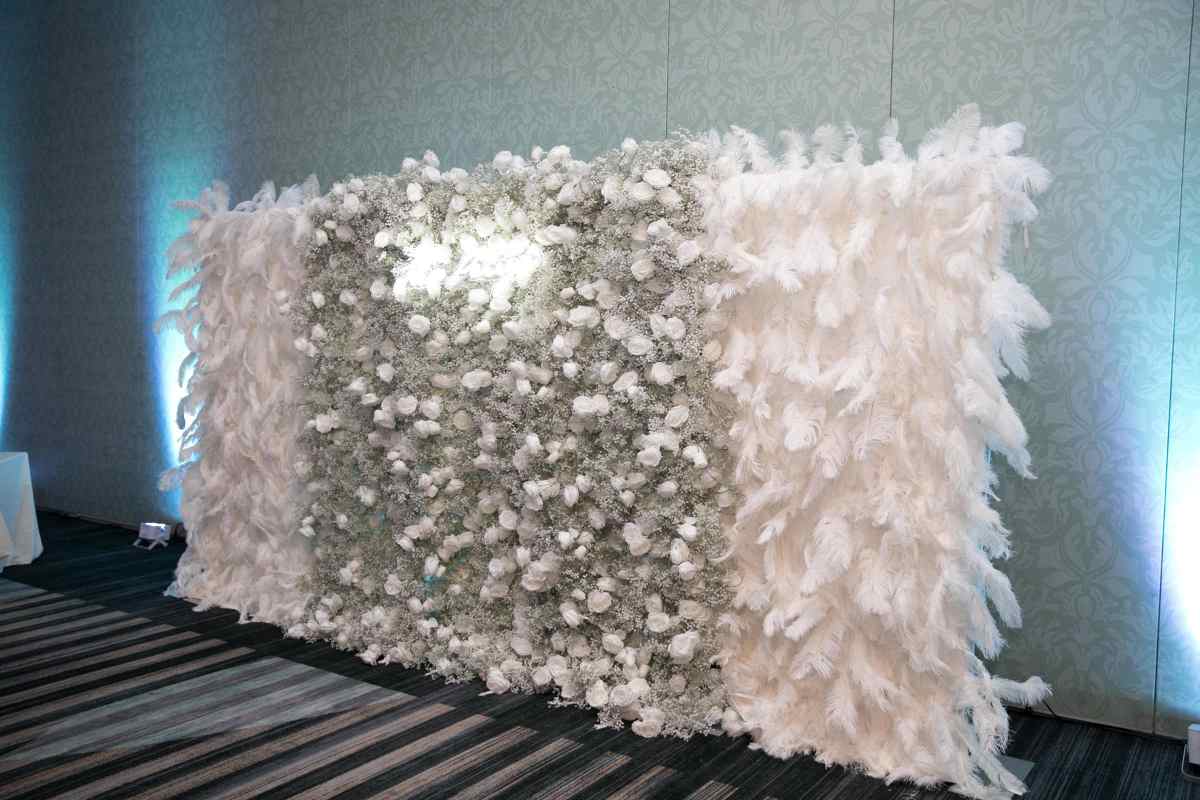 White textured photo wall