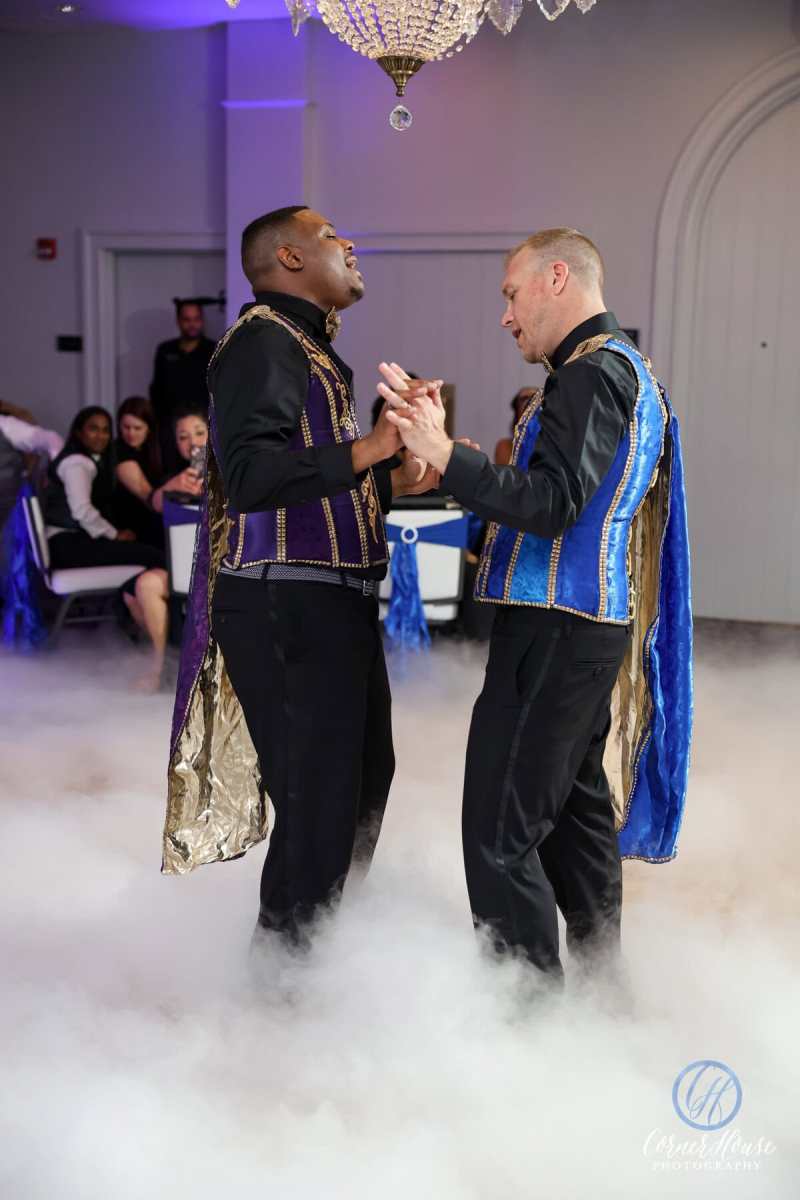 Grooms having their first dance