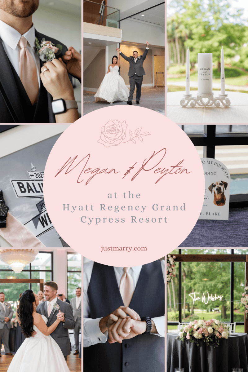 Pink and gray wedding Pinterest pin