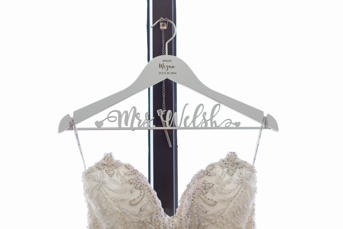 Custom bridal gown hanger