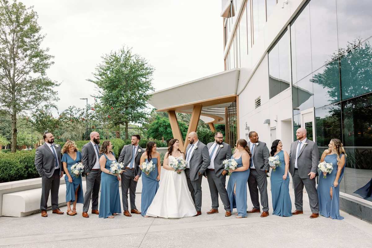 Mairead and Madison with their wedding party