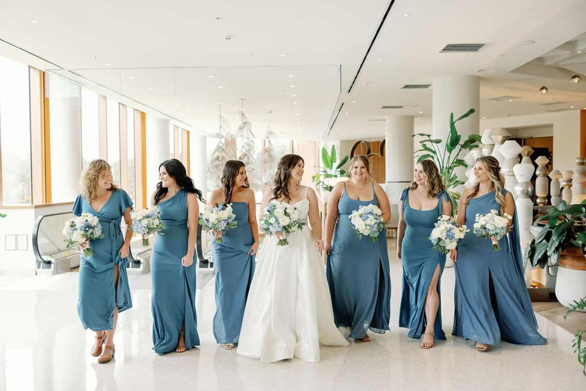 Bride and her bridesmaids