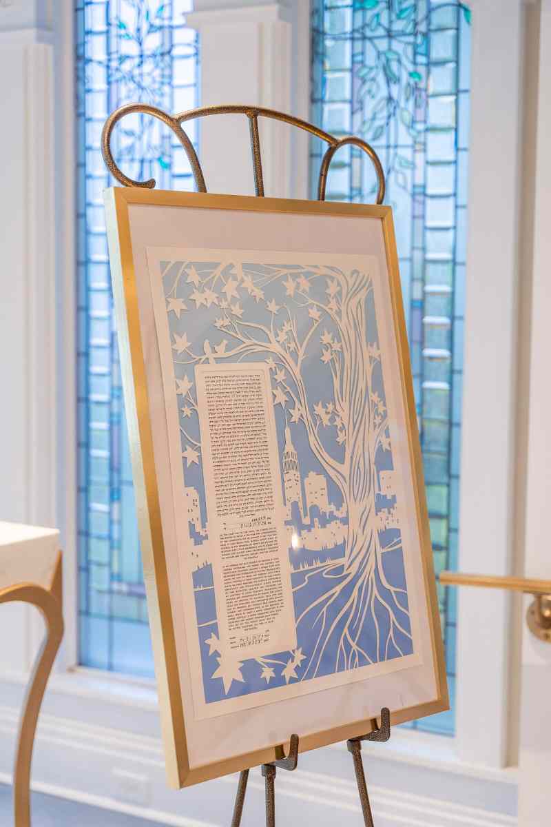 Ketubah displayed at the wedding