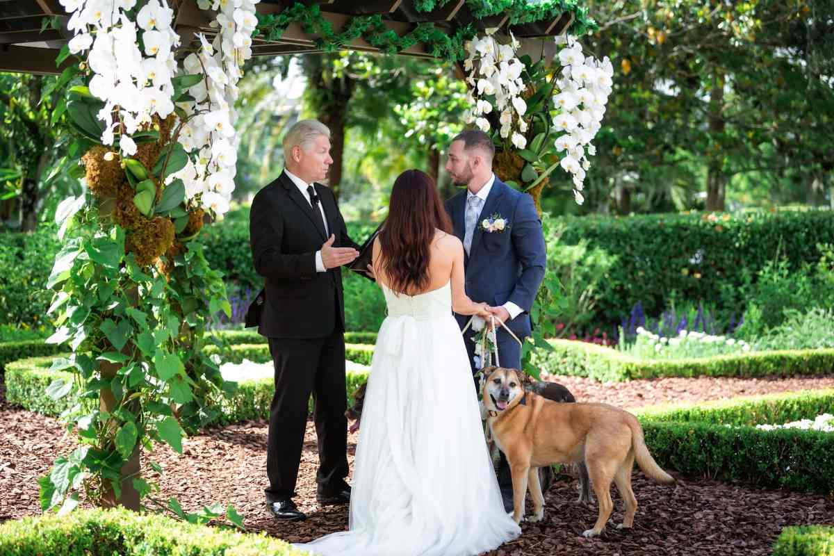 Outdoor wedding in the Hard Rock Hotel's Butterfly Garden