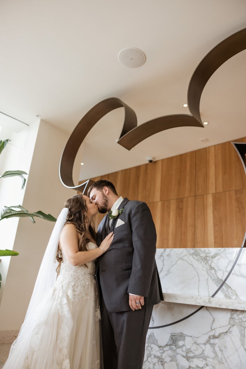 Bride and groom portraits around the WDW Swan and Dolphin Resort