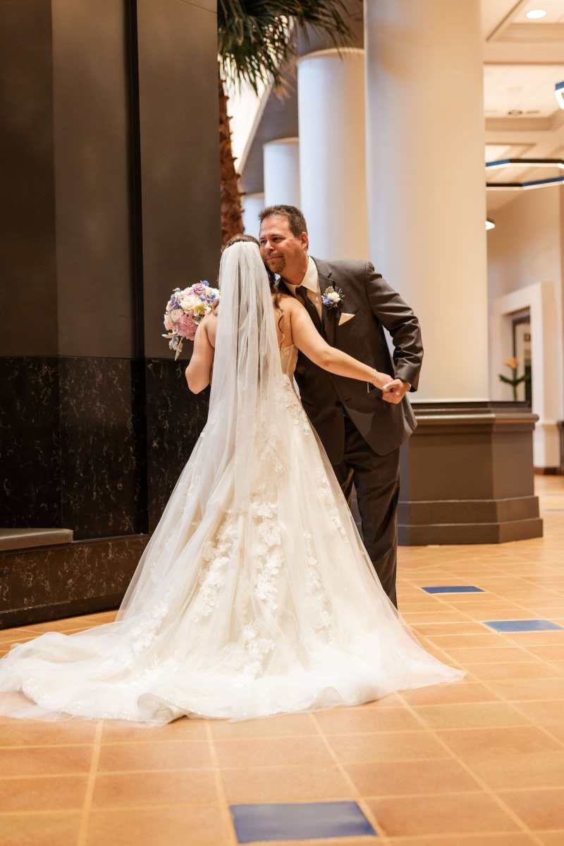 Bride's first look with her father