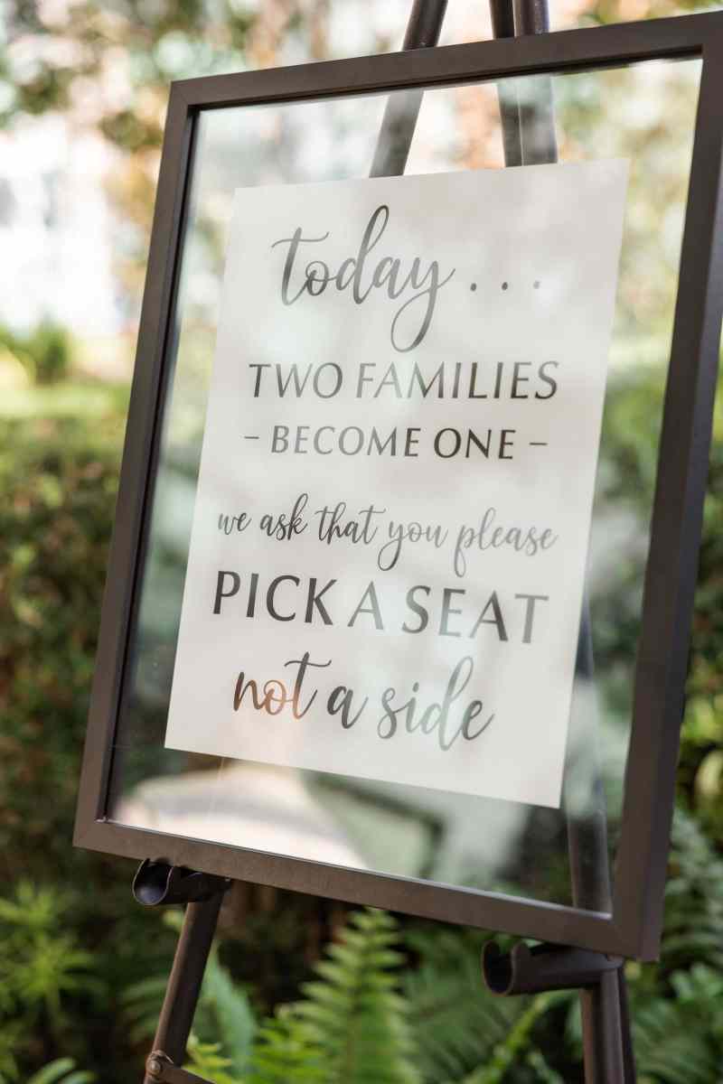 Wedding ceremony sign