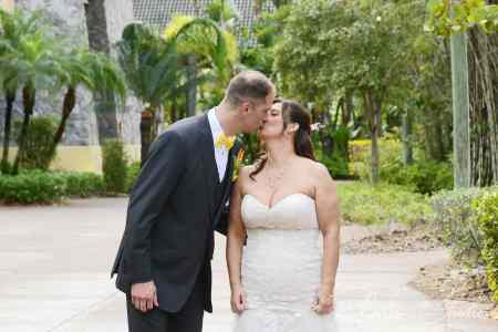 Bride and groom portraits around the Loews Royal Pacific Resort