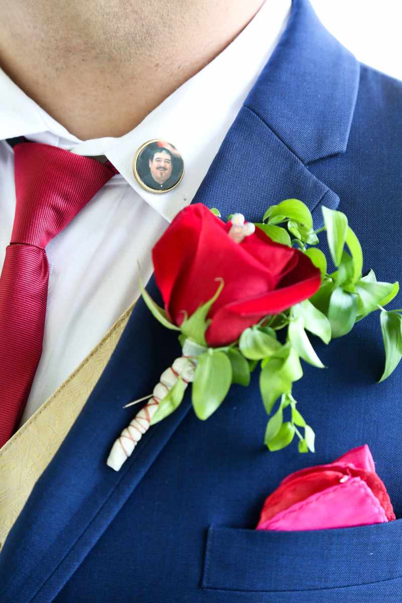 Red rose boutonniere