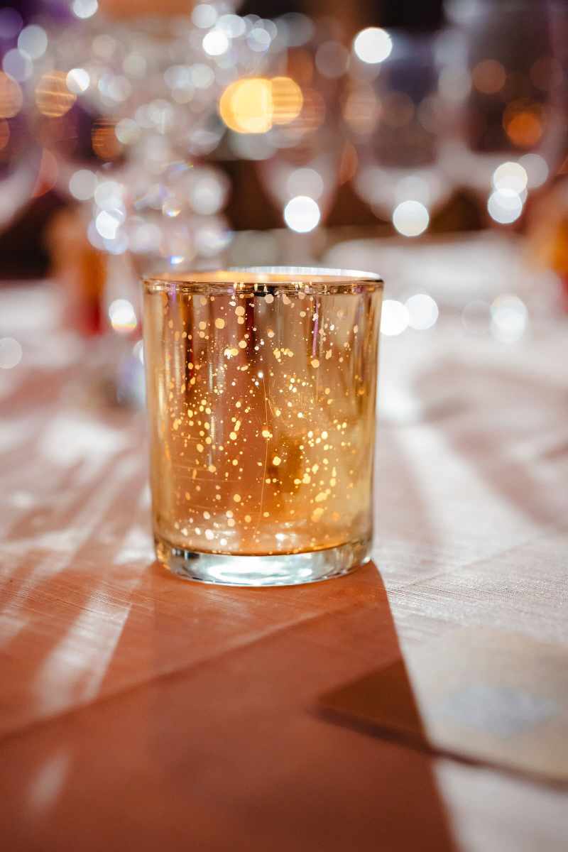 Gold votive candle