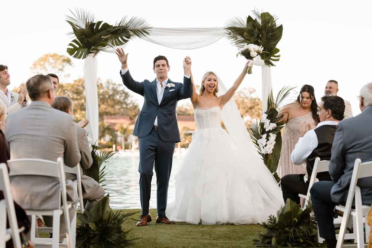 bride and groom just married