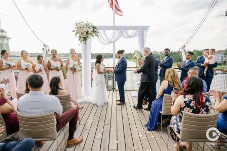 Disney Springs Micro Wedding Ceremony overlooking the lake