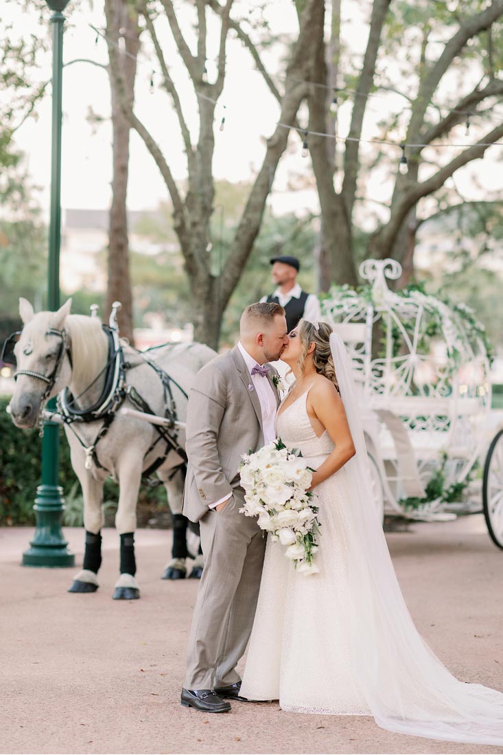 Disney elopement with Cinderella's carriage