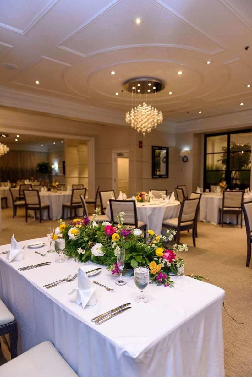 Country club wedding reception room